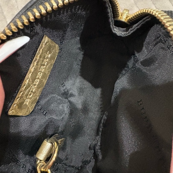 Burberry Black and Gold Leather Pouch - Picture 8 of 10